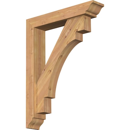 Merced Traditional Smooth Bracket W/ Offset Brace, Western Red Cedar, 5 1/2W X 28D X 36H